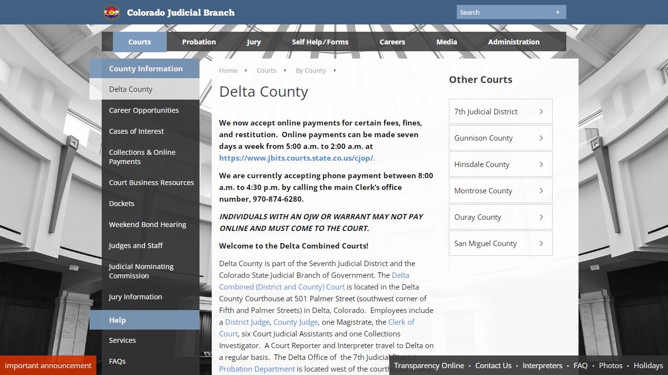 Colorado Judicial Branch - Delta County - Homepage