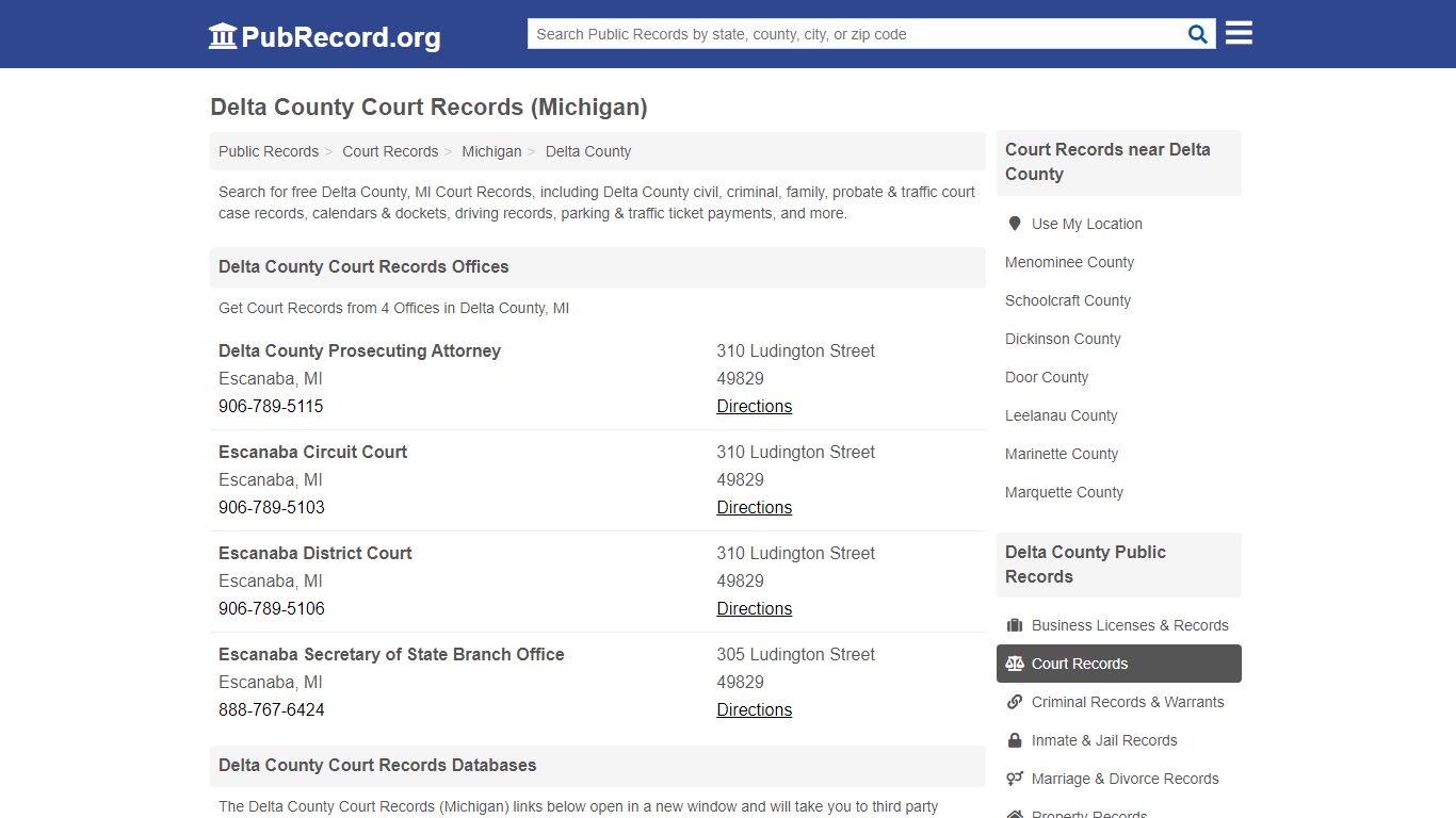 Free Delta County Court Records (Michigan Court Records)